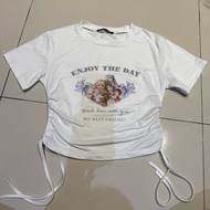 1233 Preloved Lovito Woman Crop Top Size S