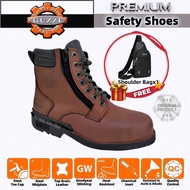 Kasut Safety / Kasut Kerja Safety Shoes Guzzi 0155-922 Lace&Zip Mid Cut Shoes Leather Light Metal To