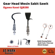 Mesin Sabit Sawit Gear Head Gearbox 26mm x 9Teeth Ogawa QJB280