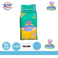 FLUFFY  BABY PANTS 1 KARTON S40 M30 L26 | FLUFFY NBS40 TAPE PEREKAT | POPOK BAYI CELANA BABY DIAPERS