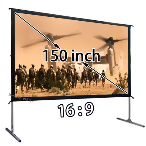 Hot Selling 16:9 Fast Fold Projector Projection Screen With Front View 130.7x73.5 Inch Quick Install
