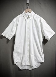 Polo Ralph Lauren 古著寬鬆版短袖襯衫 精梳棉白色襯衫 oversize vintage y2k