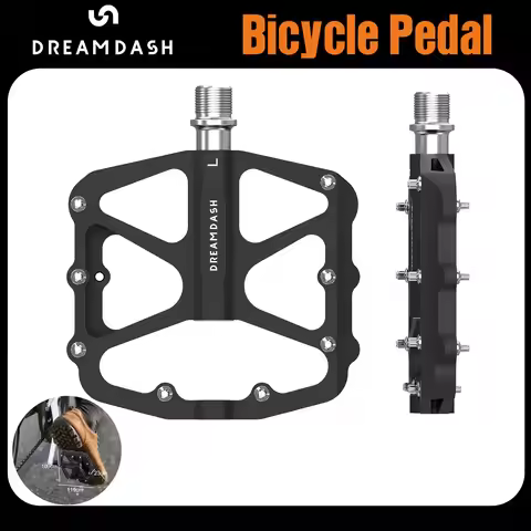 Dreamdash MTB Bike Pedals 3 Bearing System Aluminum Alloy Platform 16-Pin Anti-Slip SPD/Flat Hybrid/
