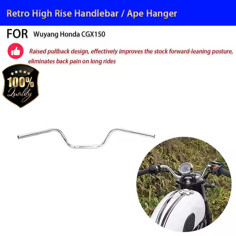 For Honda CGX150 22mm Retro High Rise Handlebar Pullback No-Drill Accesorios Moto Accessori Moto