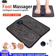 【Local delivery in Malaysia】Rechargeable Ems Foot Massager Mat Tikar Urut Kaki Kerusi Mesin Urut Kaki Dan Badan Leg Reshaping Feet Massager Portable 6 Modes 9 Intensity Stimulator Mat 腳底按摩器