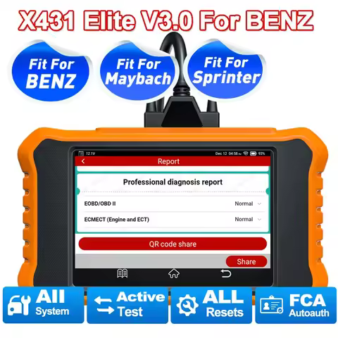 For Benz for Sprinter for Maybach LAUNCH X431 Creader Elite V3.0 Bi Directional Scanner All System C
