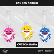 GANTUNGAN Baby Shark - Bag Tag Custom Name Acrylic 3mm [Sale] Luggage Kids Luggage Bag