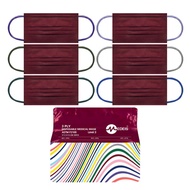 (30 Mask) Christmas mask HK Brand Medeis Adult N99 Burgundy Surgical Mask - 3 Ply / ASTM Level 3