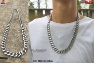 สร้อยคอLuxaryเงินเงา 12มิล สวมคอได้ necklace hiphop สแตนเลสแท้ Stainless แฟชั่นชาย แฟชั่นผู้หญิง 316