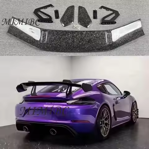 FOR Porsche 981 718 987 GT GT4 RS STYLE REAL CARBON FIBER REAR WING TRUNK LIP TAIL SPOILER