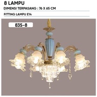 LAMPU HIAS GANTUNG KRISTAL BUNGA MEWAH / LAMPU RUANG TAMU MEWAH