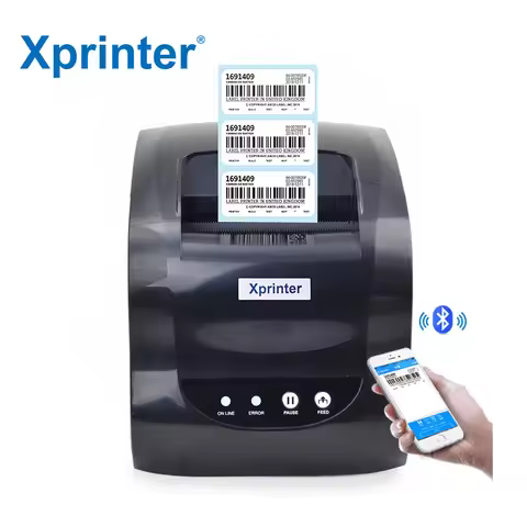 Xprinter XP-365B Black All-in-one 3 Inch Barcode Label Sticker Printer for Tags Ticket Printing Ther