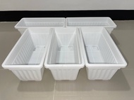 5 pieces big white rectangle pot for plant 27x11x12 cm / paso / garden pot / plant tray / pechay pot