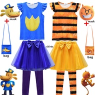 Detective Dog man Dog man Skirt Girls Summer Suit Skirt Children's Day Girl Piki Cat Dog man cos Clo