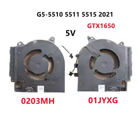 New Original Laptop CPU/GPU Cooler Fan For Dell G15 5510 5511 2021 GTX1650 01JYXG 0203MH EG75070S1-C