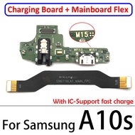 USB ชาร์จพอร์ตบอร์ดเชื่อมต่อ + เมนบอร์ด Flex สำหรับ Samsung A10 A20 A30 A40 A50 A70 A80 A10S A20S A5