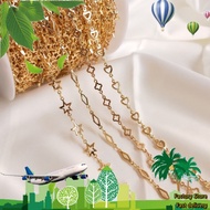 ️Jewelry DIY ️14K Gold-Plated Handmade Chain 14K Gold Stars Heart Chain Rhombus Clover Scatter Chain