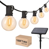 Solar Outdoor Light String G40 Bulb String 48FT Outdoor Garden Decoration Fairy Lights Christmas Wat