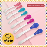 MTOTO (2 Pieces) Feeding Spoon Color Changing There Are 4 Colors BPA Free Soft Tip No Breakage 2 Typ