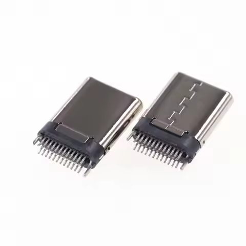 5 Pcs USB 3.1 Type C Connector 24 Pin Male Straddle Mount USB 3.1 Version Plug Superspeed+ Rating 1.