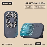 JISULIFE Ultra Slim Handheld Card Fan Portable Mini USB Rechargeable Fan with 3-Speed Settings Low N