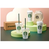 🎀【SALE In Stock】2022 Starbucks Korea Reusable To Go Cup/Cold Cup 473ml/ 16oz (2P+1Pouch)