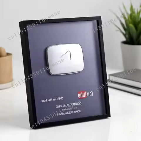 Custom YouTube Play Button Award | Personalized Subscriber Plaque | Content Creator Gift