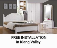 Q 10 - Queen Bedroom Set / White Bedroom Set / Modern Bedroom Set - Bedframe + Wardrobe + Dressing T