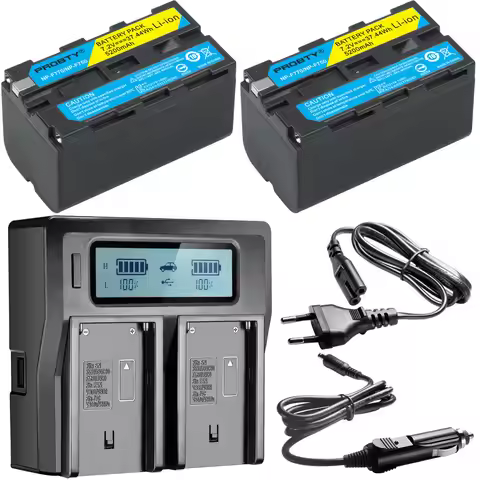 5200mAh NP-F750 NP-F770 NP F750 NP F770 Battery + Fast LCD Dual USB Charger for NP-F970 F550 NP-F960