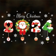 [MissPumpkin] 2024 Merry Christmas Window Sticker Snowflake Santa Claus Elk Xmas Wall Sticker Christmas Decorations New Year Gift [Preferred]