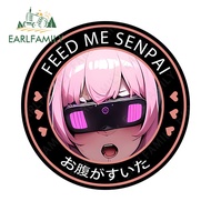EARLFAMILY 13cm x 13cm Ahegao Face with Patch Car Sticker Senpai Feed Me Girl Windows Laptop Sunscre