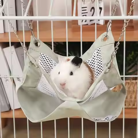 Polyester Double-layer Hamster Hammock Comfortable Breathable Squirrel Hanging Cage House Waterproof