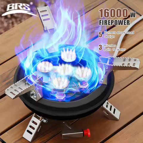 High-Power Portable BRS-201A Five-Core Camping Stove Outdoor Backpacking Cook Stove Burner for Hikin