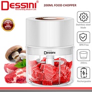 Dessini 200ml Mini Food Chopper Rechargeable | Mesin Kisar Bawang Daging | Stainless Steel Blade | B