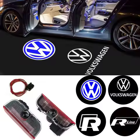 2Pcs LED blue Welcome Projector Light Door Lamp For VW Golf 5 6 7 7N Touran CC Passat Magotan B6 B7 