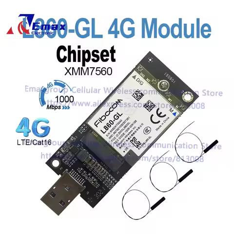 Fibocom L860-GL L50-G Cat16 4G M.2 Module FDD-LTE TDD-LTE Support eSIM Interface WWAN Card for HP El