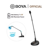 BOYA BY-GM18CB Desktop Gooseneck Condenser Microphone 18" Podium Microphones with Base LED Indicator XLR Mic for Meetings Video Conferences Streaming Lectures