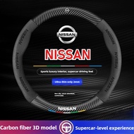 3D Embossed Carbon fiber Leather Car Steering Wheel Cover For Nissan Navara Terra Urvan Almera Juke 