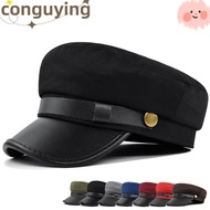 PONGUX Navy Cap, Vintage Flat Top Hat Beret Hats, Flat  Cap Duck Tongue Cap Salior Hat Painters Cap 