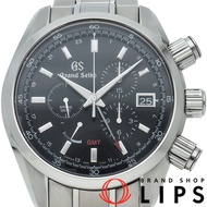 精工 Grand Grand Seiko Spring Drive 計時 GMT 43.5mm 運動系列 SBGC203/9R86-0AA0，附錶盒、保固卡，不鏽鋼材質，男士腕錶，黑色，拋光處理，成色