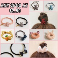 SG Ready Stock❗Cuteness Simple Hair Ties Hair Band 可爱简约小熊 蝴蝶结 毛绒耳朵发束发圈