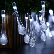 Solar Raindrop String Light Outdoor 22m Waterproof LED Fairy Lights for Garden Patio Yard Home Parties Holiday Decor Lighting