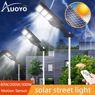 Auoyo ไฟถนน โคมไฟถนน Solar LED 60W 200W 300W ไฟตกแต่ง ไฟเซ็นเซอร์ solar cell ไฟโซล่าเซลล์ พลังงานแสงอาทิตย์Solar Street Light