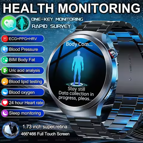 2026 New Accurate Body fat Smart Watch Blood oxygen BP ECG+PPG Blood Lipid Uric Acid BT Call 1.73 in