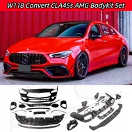 READY STOCK For Mercedes W118 CLA200 250 35 Convert CLA45s AMG Bodykit Set Bumper Diffuser Hood