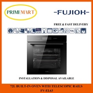 FUJIOH FV-EL63GL 72L BUILT-IN OVEN WITH TELESCOPIC RAILS - 2 YEARS FUJIOH WARRANTY + FREE DELIVERY