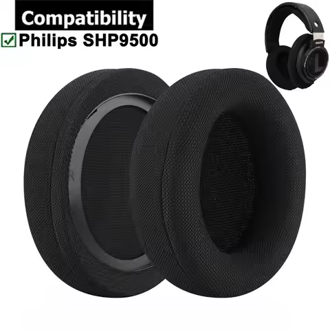 Comfort Mesh Fabric Replacement Ear Pads Cushion Earpads Repair Parts For Philips SHP9500 SHP9500S H