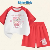 RHINO KIDS FASHION SHOP _ 4-way cotton baby girl outfit made in Vietnam DC402