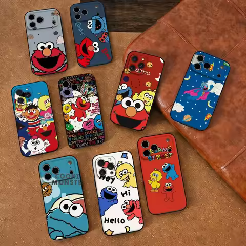 Cute Cookies ELMO S-Sesame S-Street Phone Case For IPhone 17 16 15 14 13 12 11 PRO MAX PLUS Mini TPU