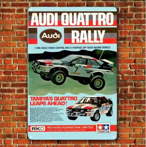 Metal Poster Vintage Rc Car Tin Sign Plaque Tamiya Rally-aluminum